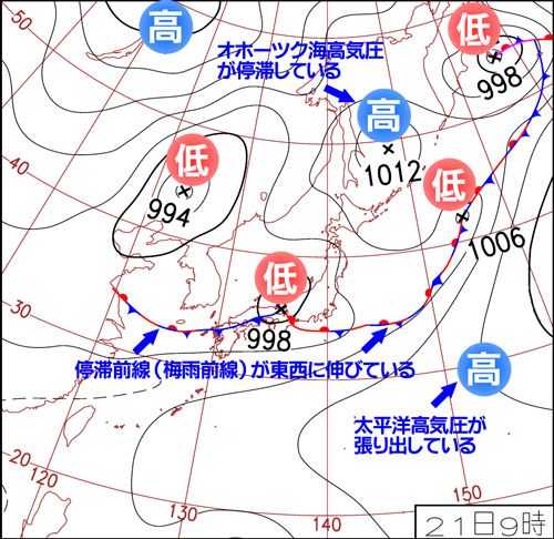 梅雨の天気図