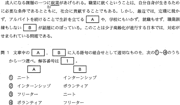 高認現代社会問題例 一般常識で解ける問題